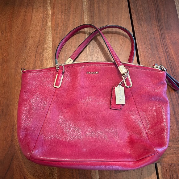 Coach Cherry Red Leather Shoulder Bag - Picture 1 of 4